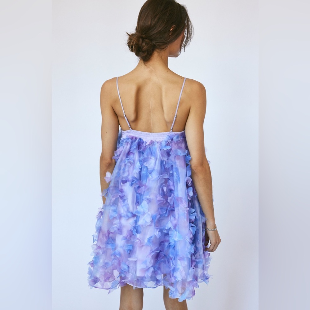 Free People Rainbows Deluxe Mini Dress Color: Blue Purple Combo - Picture 3 of 11